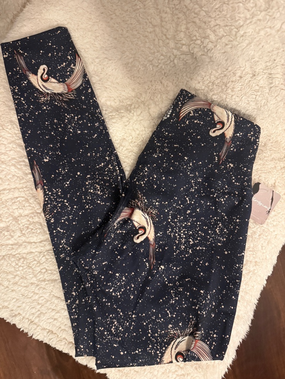 FP Movement by Free People Navy Crane-Print Leggings